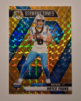 #4/10 Bryce Young 2025 Panini Mosaic Gold Prizm #269 Panthers SSP Case Hit