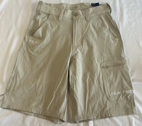 Men's Huk Performance Fishing Shorts Khaki Size Small