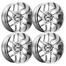 Set-4 Vision Sliver 20x10 6x139.76x5.5 -29mm Chrome Wheels Rims 20 Inch