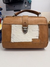 Vintage MR Canoa Industria Argentina Leather Cowhide Doctor Bag Purse Paraguay