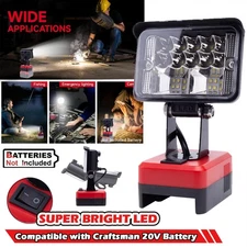 Wireless LED Work Light for Craftsman V20 Battery w/USB QC 3.0 Cordless Outdoor
