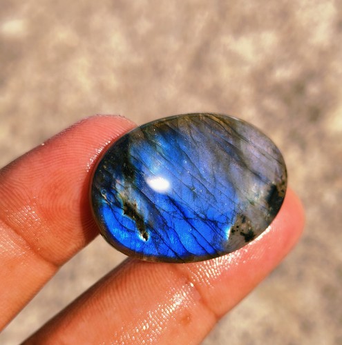 1 Pcs Natural Flashy Labradorite Rainbow Fire 44 Cts Cabochon Loose Gemstones - Picture 4 of 5