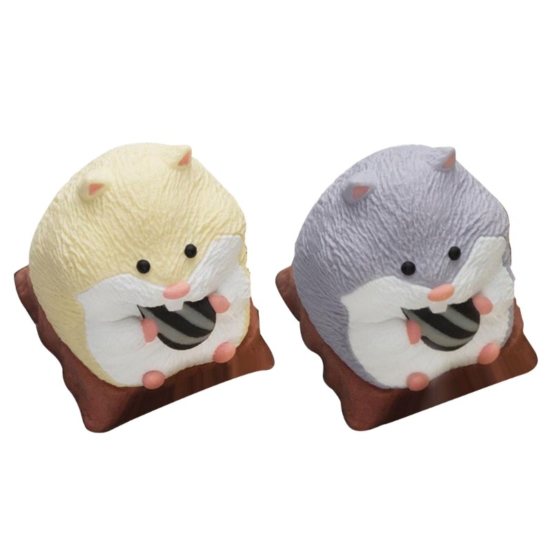 Customizable Resin Keycaps Featuring Hamster Key Caps For Mechanical Keyboards