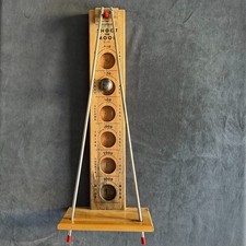 Vintage 1959 Shoot the Moon Game Wooden Toy Mid Century Space Race with Ball