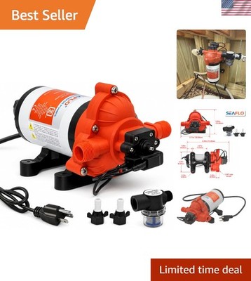 Efficient 3.3 GPM Water Pump with Automatic Switch - Ideal for RVs & Marine Use