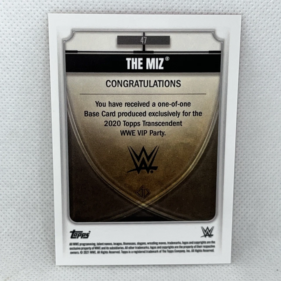 Topps 2021 The Miz Trancendent Collection VIP One of One 1/1 - Image 4 of 4
