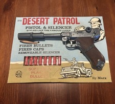 Marx Desert Patrol Pistol  Silencer Luger NOS on Card 1968
