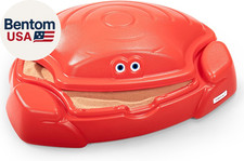 Coastal Crab Fully Assembled Sandbox for Kids, Toddler Outdoor Sand Box with Lid