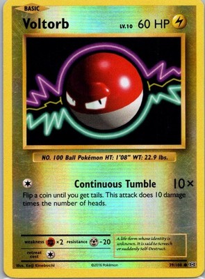 Pokemon TCG Voltorb 39/108 Evolutions Rev Holo NM