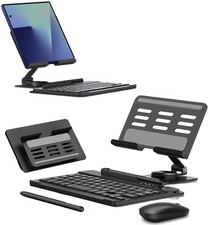 for Samsung Galaxy Z Fold 7 6 5 Trifold Stand and Keyboard, Aluminum Black