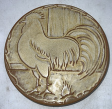 VTG Frankoma Ceramic Rooster Trivet Mid Century Pottery Frankoma 94TR 6.25&rdquo; Daim