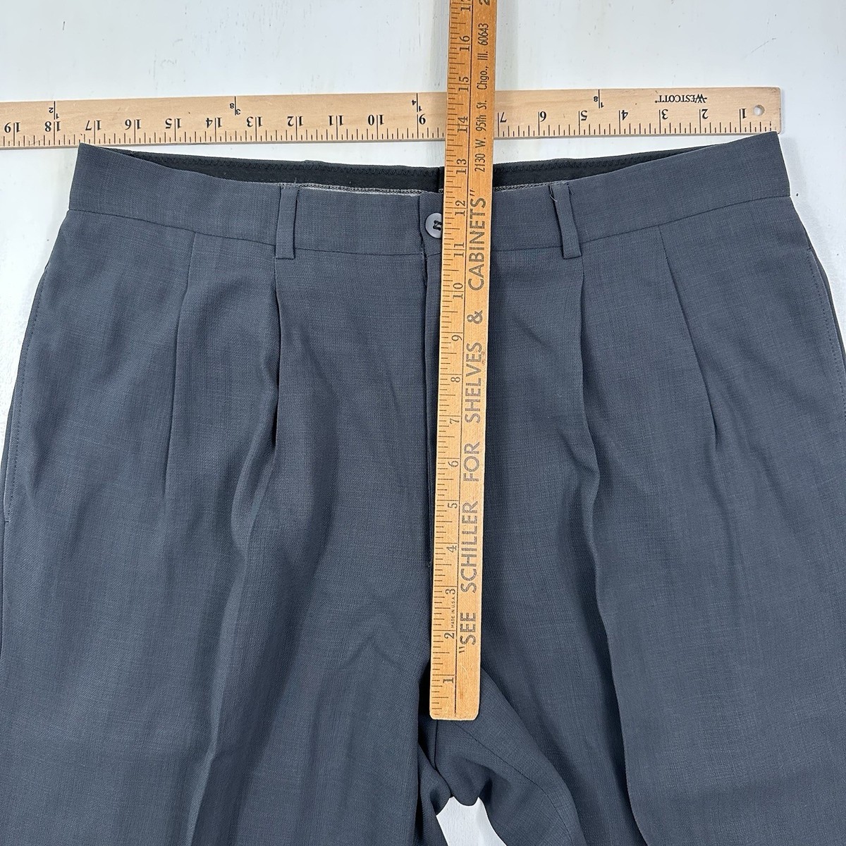 VTG 80s 90s Giorgio Armani Pants Men 34x30 Gray Black Label Cuffed