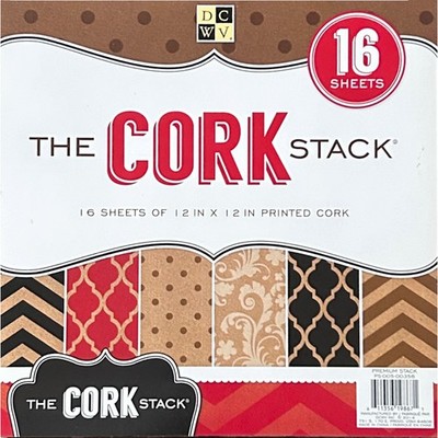 The Cork Stack REAL CORK Sheets 12x12 Specialty Craft Paper Printed Designs NOS