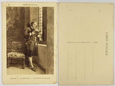 Louvre Museum Meissonier Art Postcard Le Liseur Noir Man Reading Paris France