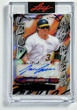 JOSE CANSECO 2026 LEAF SPORTS HEROES #LC-JC1 LOUD AND CLEAR AUTO BLACK 2/2