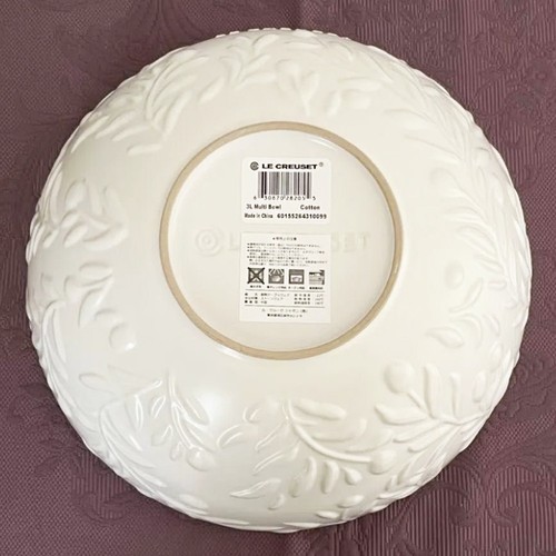 Le Creuset Ramo di Olivo Rilievo Multi Ciotola 26cm 3L Gres Bianco Limitato - Foto 3 di 3