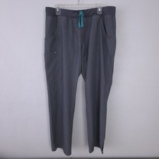 Figs Kade Gray Cargo Scrub Pants Technical Collection Womens XL With Drawstring