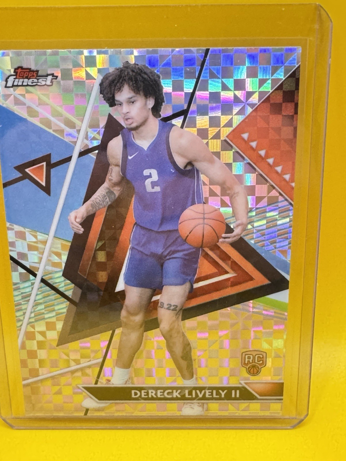 2023-24 Topps Finest - Uncommon Dereck Lively #185 Checkerboard Refractor (RC)