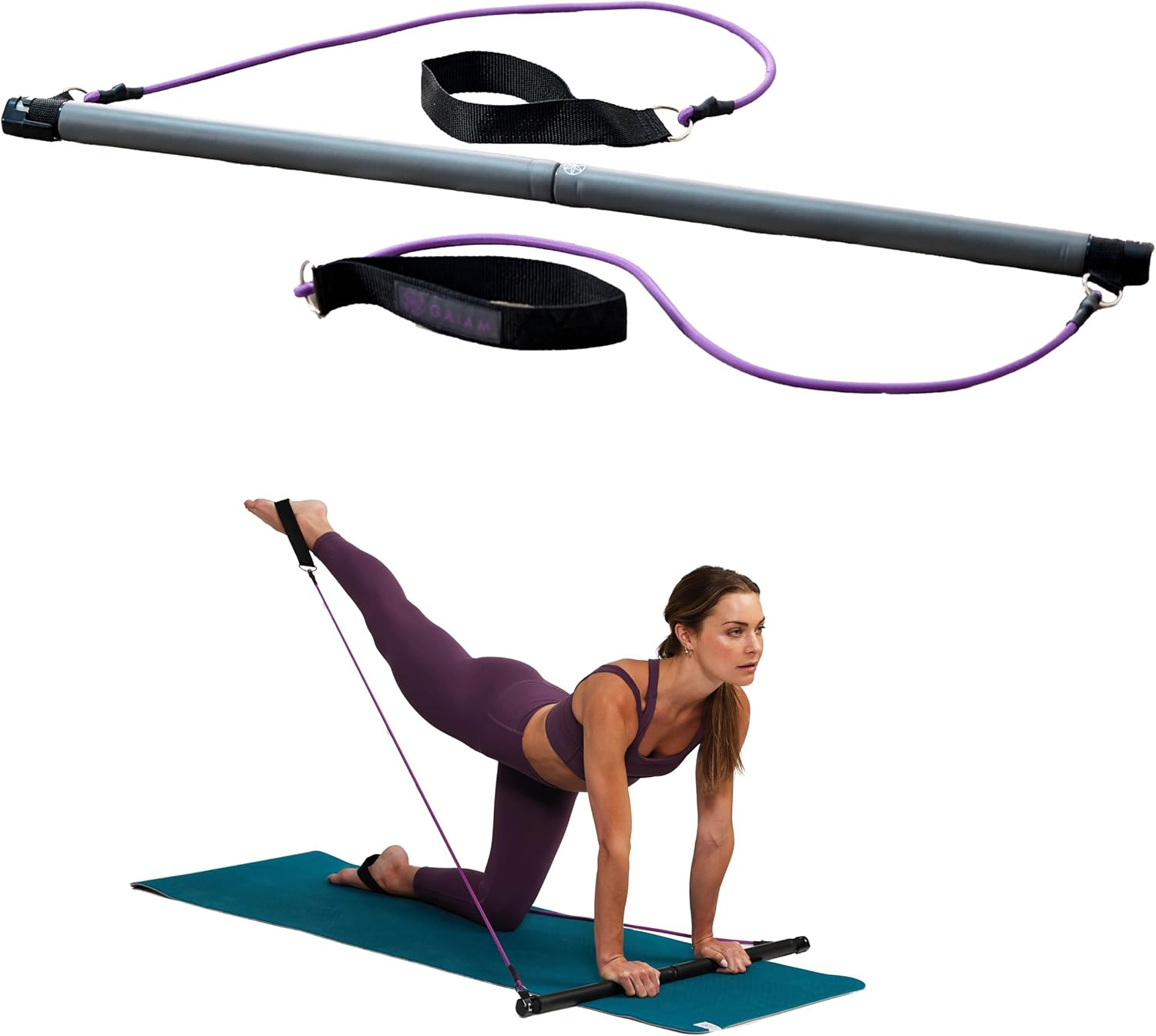Restore Pilates Bar Reformer Kit - Home Fitness Equipment for Total Body Workout