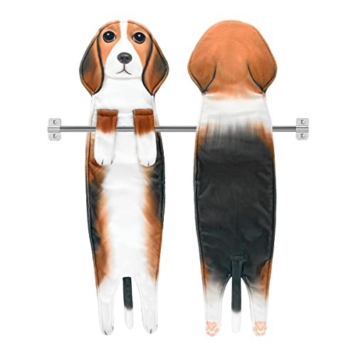 Beagle Dog Towels - Funny Hand Towels for Bathroom & Kitchen Decor - Super  - Picture 2 of 7