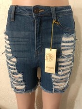 Aphrodite Denim Shorts Blue Wash Jean Shorts