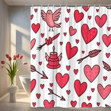 Fun Pink Hearts Shower Curtain - Cute Bathroom Decor for Kids