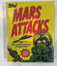 Mars Attacks 50th Anniversary Collection Topps Hardcover w/ 4 Bonus Cards NOS