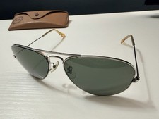 Vintage Bausch  Lomb B L Ray-Ban USA 58mm Aviators Silver Frame Large 80s 70s