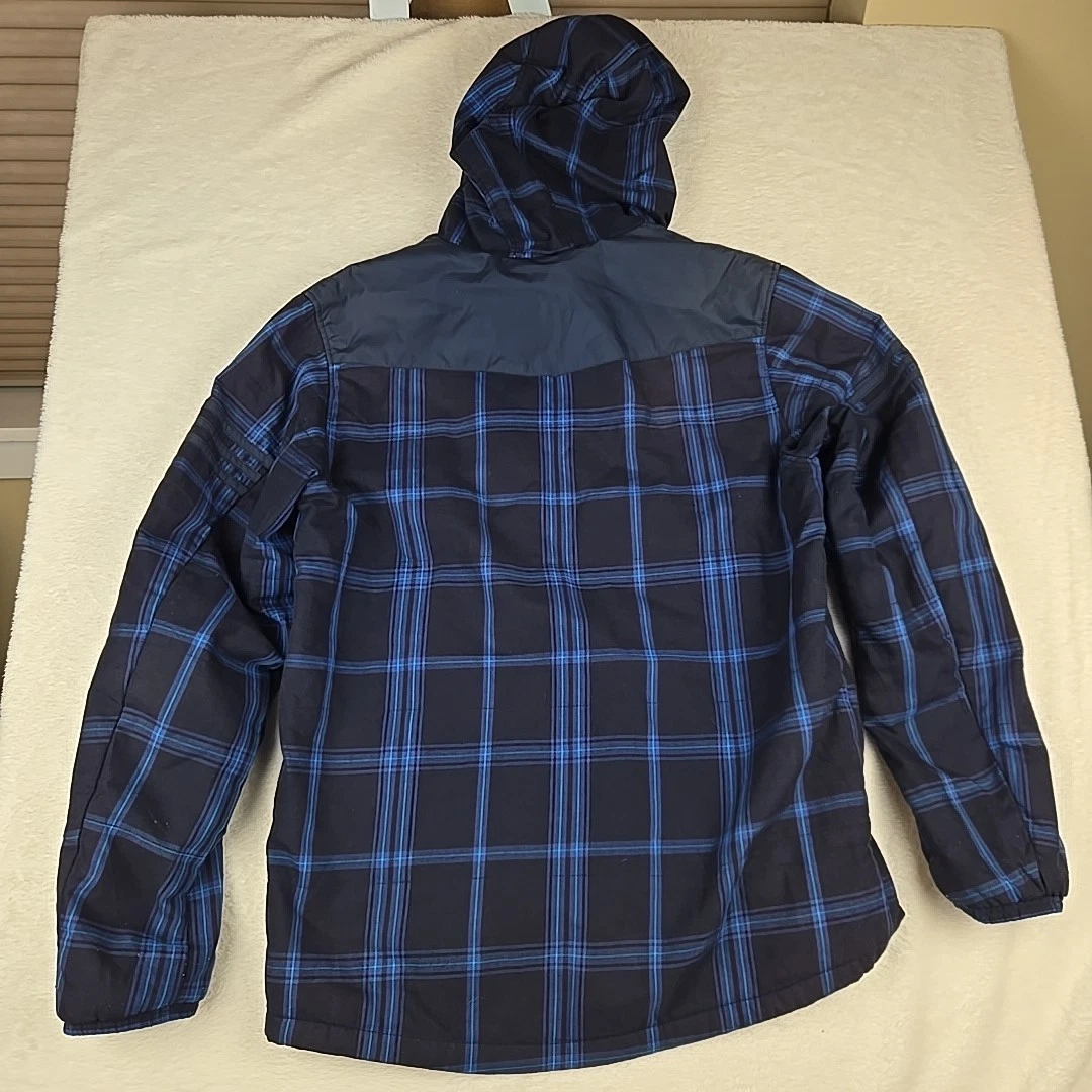 Vintage adidas Neo Label Tartan Jacket Size L/XL Blue Tartan Winter Coat - product detail image 9