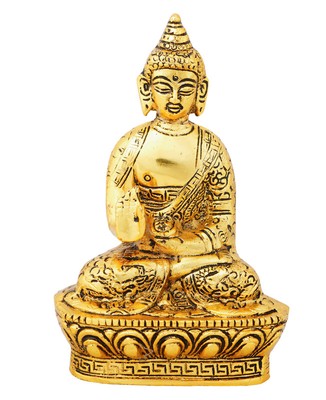 Metall Buddha Idol Statue vergoldet Lord Blessing Idol Prunkstück für Wohnkultur