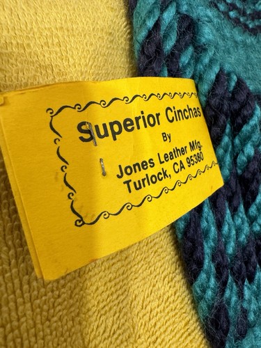 SUPERIOR CINCHAS Alpaka Mohair Straight Cinch 33,5" JONES LEATHER MFG Teal Blue - Bild 10 von 24