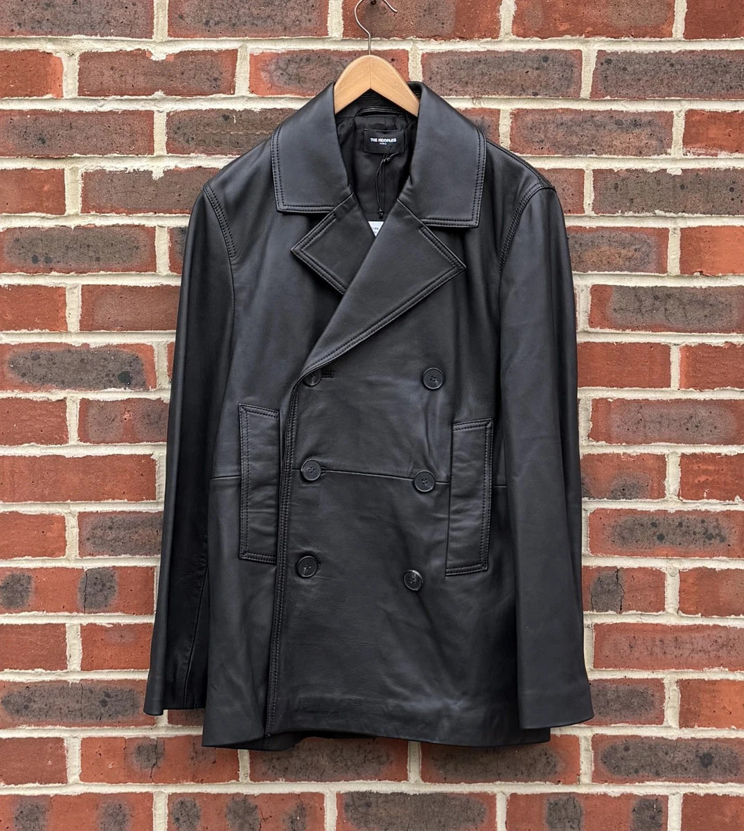 Leather Outer Shell Coats, Jackets & Vests Pea Coat for Men for