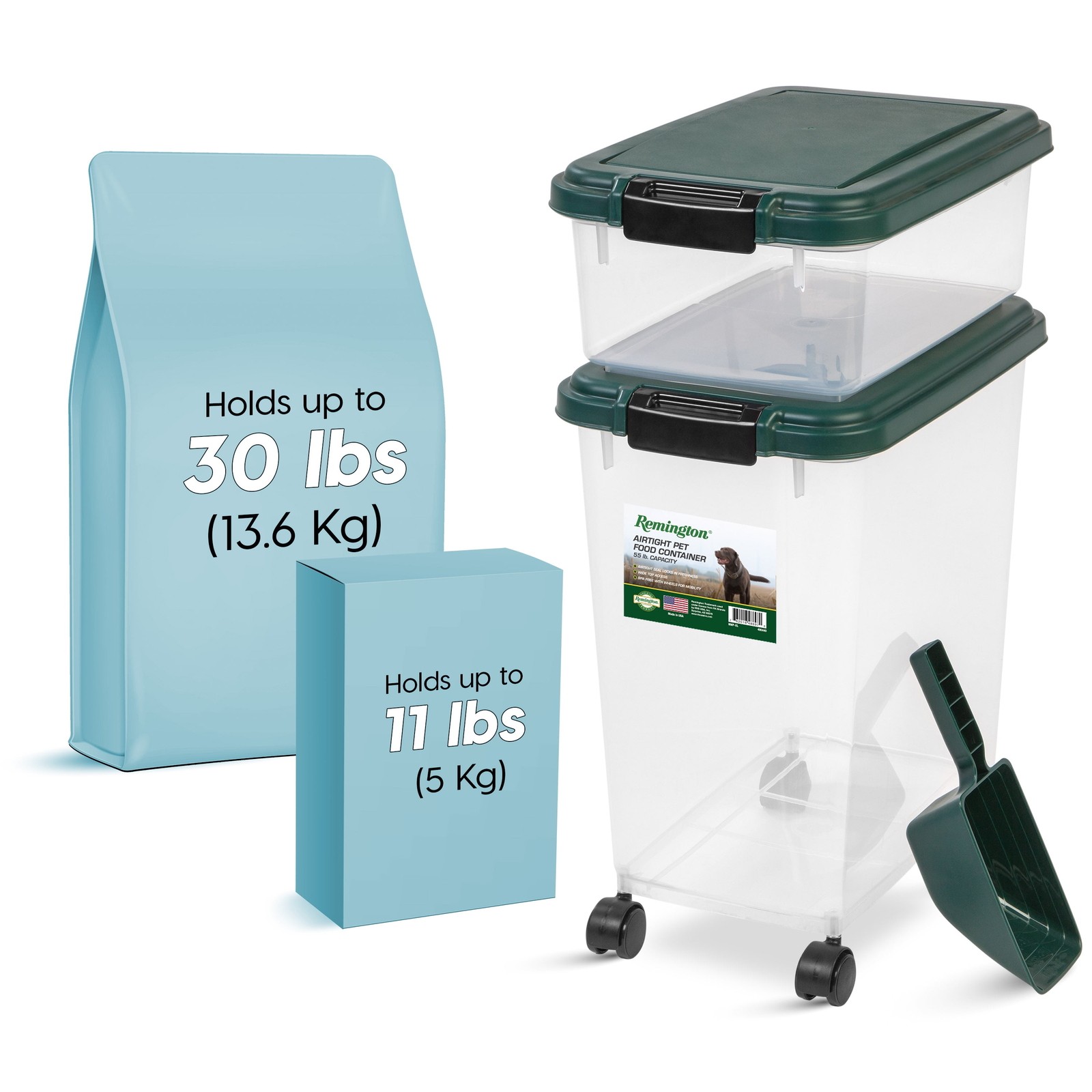 Container W/ Scoop For Dog And Cat Food
