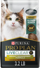 Purina Pro Plan Liveclear Cat Food Weight Management and Cat Allergen Reducer Ch