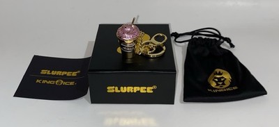 King Ice 7-Eleven Gold/Pink Slurpee Pendant Key Chain