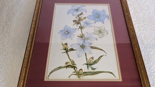 Vintage Aquarell Gemälde Blumen Goldrahmen Größe 13 x 11 Zoll - Bild 18 von 21