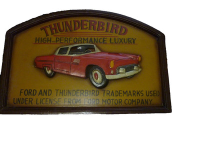 Holz 3D Wandbild-US-THUNDERBIRD-FORD-40x60cm