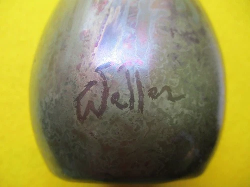 Weller Pottery SICARD Signed Vase BULBOUS SHAPE 5" Tall & 3" Wide