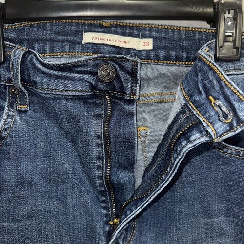 LEVIS Jeans Womens Size 33 721 High Rise Skinny Blue Denim 33W x 32L - Picture 7 of 12