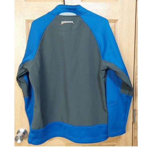 Menards Mens Softshell Jacket Blue Gray Full Zip Fleece Lined Size Large image 4