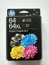 HP 64XL High Yield Black And 64 Tricolor Original Ink Cartridges, 3YP23AN