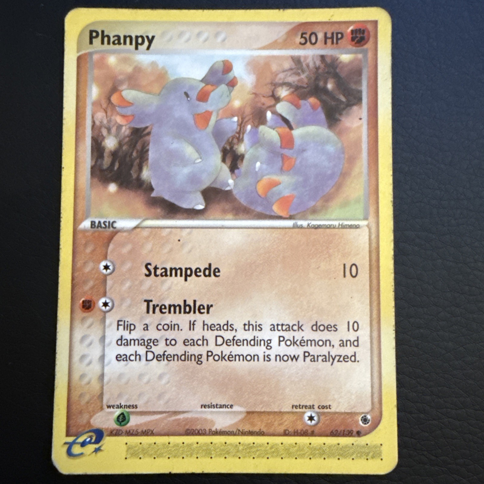 POKEMON RUBY & SAPPHIRE PHANPY 62/109 COMMON NON HOLO NM