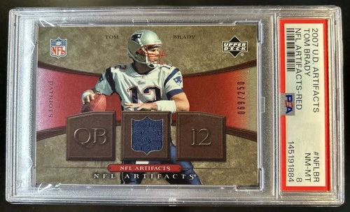 2007 Upper Deck Artifacts Tom Brady NFL Jersey Red #/250 Patriots PSA 8