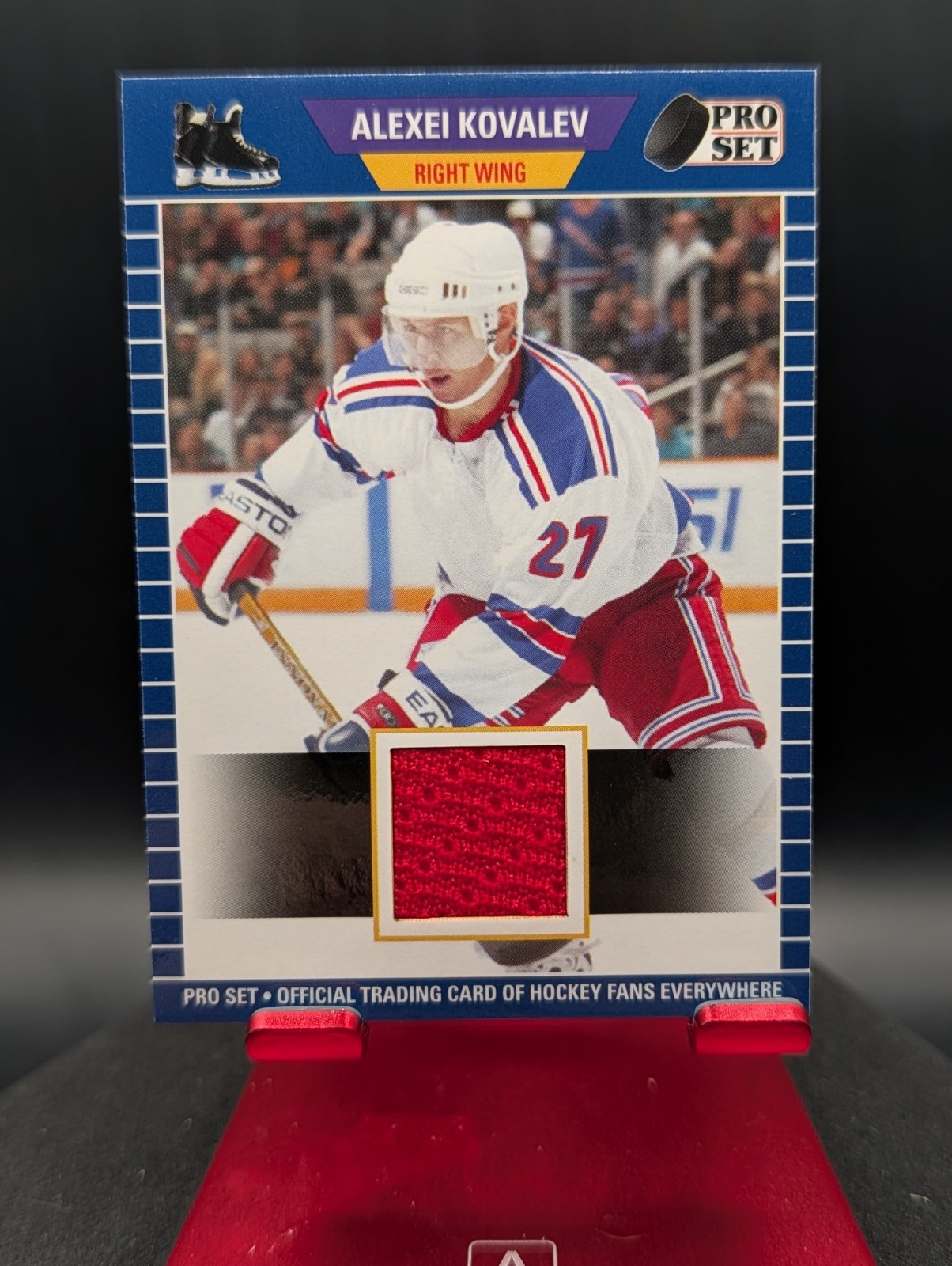 Pro Set Game Used Jersey Alexei Kovalev PATCH #PSM-04 BLUE BORDER NY Rangers Sp