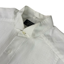 VTG Saks Fifth Avenue Men's Passport Tuxedo Dress Shirt White Italy Large