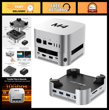 Dual-Bay NVMe SSD Enclosure Dock  Stand for Mac mini M4 Pro, 4K HDMI, 10G USB A