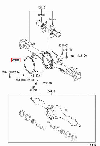 Genuine LandCruiser 105 100 80 Series HZJ FZJ UZJ HDJ FJ Rear Diff Centre Gasket - Picture 7 of 20
