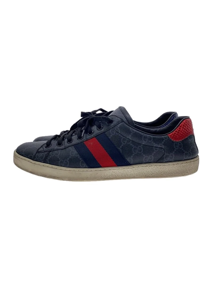 Baskets basses Gucci UK9 cuir noir homme chaussures de sport occasion
