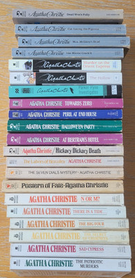 Agatha Christie Paperback Lot of 21 Mystery Novels Bantam Dell Berkley Pocket