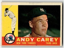 1960 Topps Andy Carey #196 New York Yankees HIGHER GRADE GREAT!